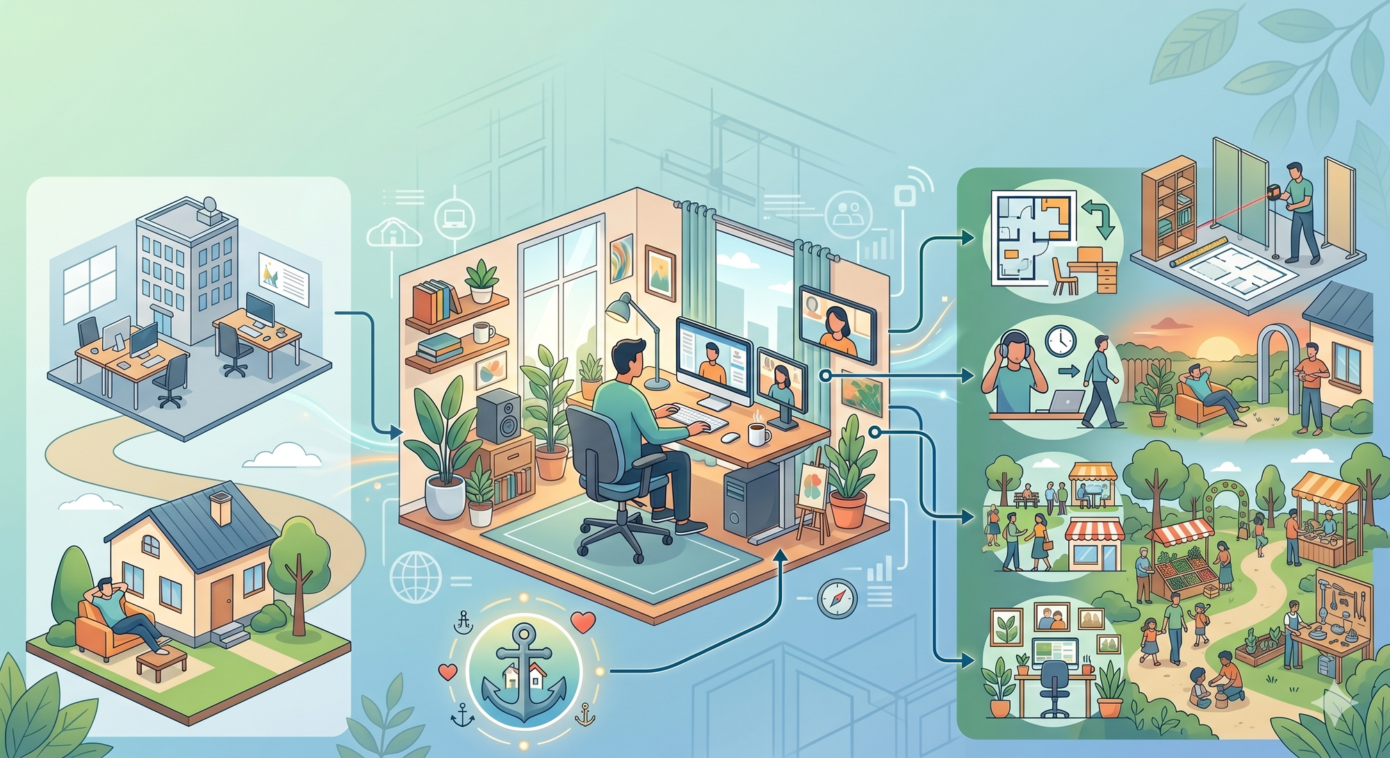 Télétravail et attachement au lieu : analyse des mécanismes d'adaptation spatiale dans l'ère post-COVID